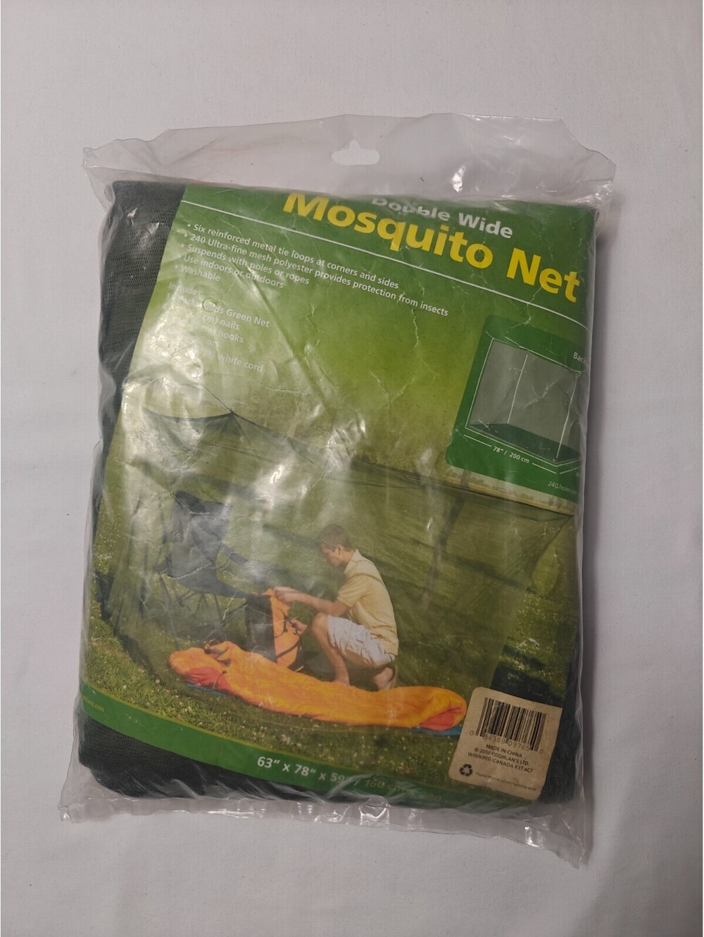 Coghlans Double Wide Net Green Mesh Netting Protects from Bugs Sealed